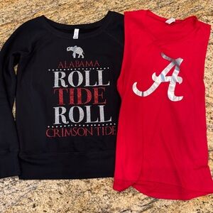 Bella Canvas Sweatshirt/Tank Top Alabama Crimson Tide Sweatshirt Sz S Tank Sz M